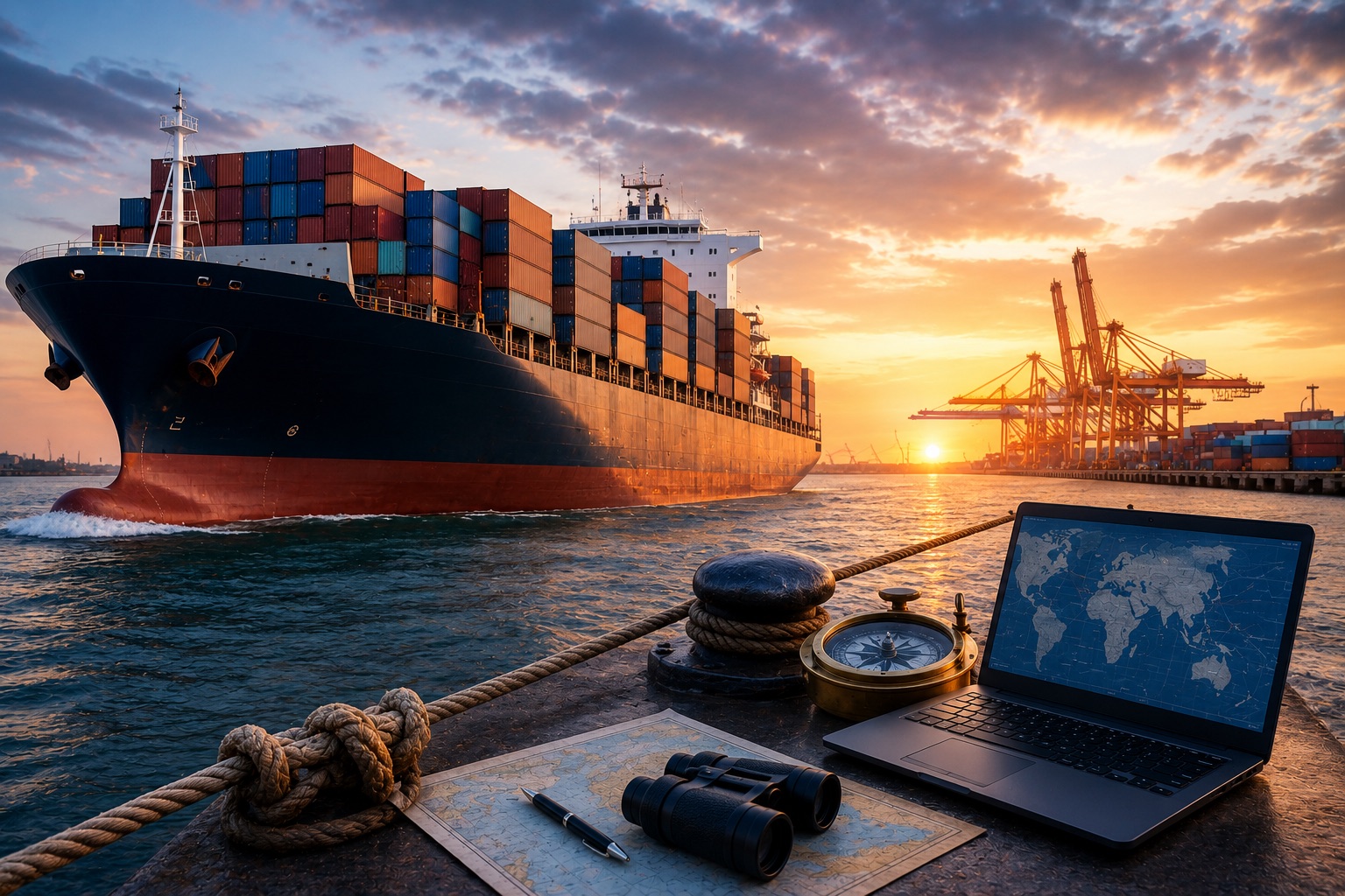 Ocean freight and vessel chartering coordination visual